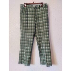 Vintage Pants Green Plaid Look Great Shape Stripped 70s 80s Vibes Great Leg Wear